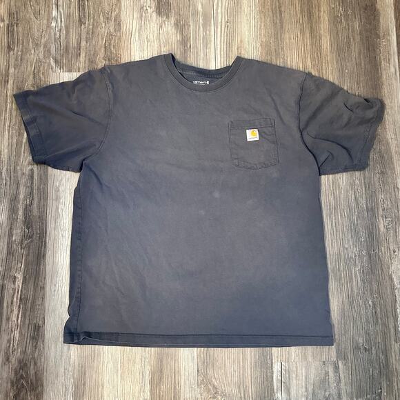 Carhartt Men's 2XL Short Sleeve Loose Fit T Shirt Gray Pocket‎ Work Shirt - Picture 1 of 7